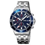 SKMEI - 9335 - Luxury Quartz Chronograph Stainless Steel Watch - silver/blue