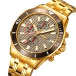 SKMEI - 9335 - Luxury Quartz Chronograph Stainless Steel Watch - gold/gray - Image 2
