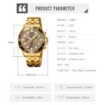 SKMEI - 9335 - Luxury Quartz Chronograph Stainless Steel Watch - gold/gray - Image 5