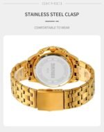 SKMEI - 9335 - Luxury Quartz Chronograph Stainless Steel Watch - gold/gray - Image 3