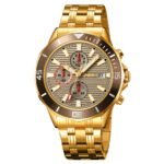 SKMEI - 9335 - Luxury Quartz Chronograph Stainless Steel Watch - gold/gray