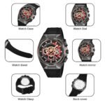 SKMEI - 9377 - Sporty Multi-Function Quartz Watch - black/black-red - Image 4