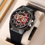 SKMEI - 9377 - Sporty Multi-Function Quartz Watch - black/black-red - Image 2