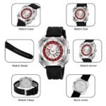 SKMEI - 9379 - Rotating Poker Dial Silicone Wrist Watch - silver/black - Image 5