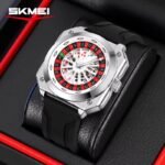 SKMEI - 9379 - Rotating Poker Dial Silicone Wrist Watch - silver/black - Image 6