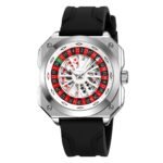 SKMEI - 9379 - Rotating Poker Dial Silicone Wrist Watch - silver/black - Image 2