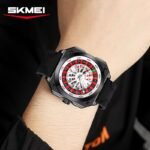 SKMEI - 9379 - Rotating Poker Dial Silicone Wrist Watch - Black/black - Image 2