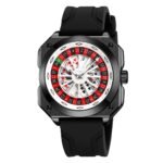 SKMEI - 9379 - Rotating Poker Dial Silicone Wrist Watch - Black/black