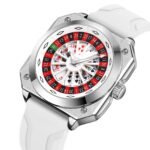 SKMEI - 9379 - Rotating Poker Dial Silicone Wrist Watch - Silver/white - Image 2