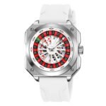 SKMEI - 9379 - Rotating Poker Dial Silicone Wrist Watch - Silver/white