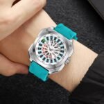 SKMEI - 9379 - Rotating Poker Dial Silicone Wrist Watch - silver/blue - Image 3