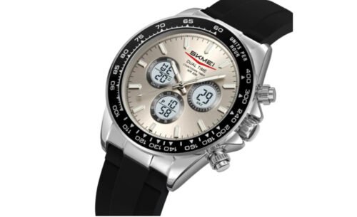 SKMEI - 2505 - Electronic Quartz Dual Display Watch - silver/gray-silica gel photo review