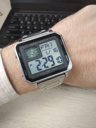 Skmei - 2033 - Bold Square Advanced Digital Functions Watch - silver photo review