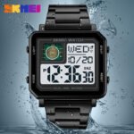 Skmei - 2033 - Bold Square Advanced Digital Functions Watch - black