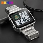Skmei - 2033 - Bold Square Advanced Digital Functions Watch - silver - Image 2