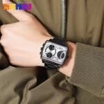 SKMEI 2229 Multi-Zone Analog Digital Sports Watch - black/silver-steel - Image 3