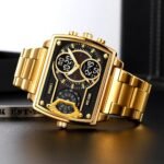SKMEI 2229 Multi-Zone Analog Digital Sports Watch - gold/black-steel