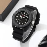 Skmei - 2393 - Quartz Analog Silicone Strap Watch - black/swirl marks - Image 4