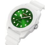 Skmei - 2393 - Quartz Analog Silicone Strap Watch - white/green - Image 2
