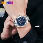 Skmei - 9293 - Premium Steel Quartz Performance Watch - silver/blue - Image 7