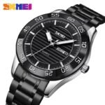 Skmei - 9293 - Premium Steel Quartz Performance Watch - silver/black-black - Image 2