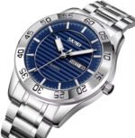 Skmei - 9293 - Premium Steel Quartz Performance Watch - silver/blue - Image 2