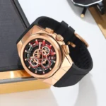 SKMEI - 9377 - Sporty Multi-Function Quartz Watch - rosegold/black - Image 2