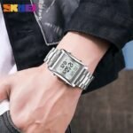 SKMEI 1812 Compact Square Digital Watch – Silver - Image 3