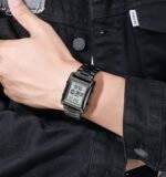 SKMEI 1812 Compact Square Digital Watch – Black/White - Image 3