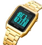 Skmei – 1879 – Digital Stainless Steel Watch – Gold - Image 2