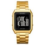 Skmei – 1879 – Digital Stainless Steel Watch – Gold