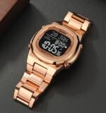 Skmei – 2036 – Qibla Azan Time Reminder Prayer Watch – RoseGold/Black - Image 2