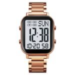 Skmei – 2259 – Digital Steel Watch – Rose Gold/White