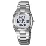 Skmei – 2419 – Classic Digital Vintage Watch – Silver - Image 2