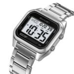 Skmei – 2478 – Digital Sports Stainless Steel Watch – Silver/White