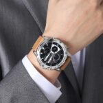 Skmei – 2502 – Heavy Duty Sports Watch – Silver/Brown-Leather - Image 3