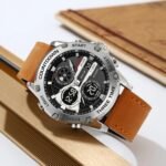 Skmei – 2502 – Heavy Duty Sports Watch – Silver/Brown-Leather - Image 2