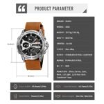 Skmei – 2502 – Heavy Duty Sports Watch – Silver/Brown-Leather - Image 4