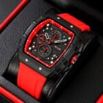 Skmei – 9341 – Bold Sporty Square Chronograph Watch – Red - Image 4