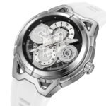 Skmei – 9349 – Silicone Quartz Luxury Watch – Silver/White