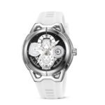 Skmei – 9349 – Silicone Quartz Luxury Watch – Silver/White - Image 2