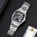 Skmei – 9375 – Business Gentleman Vintage Watch – Silver/Gray - Image 4