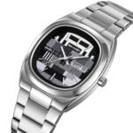Skmei – 9375 – Business Gentleman Vintage Watch – Silver/Gray