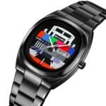 Skmei 9375 – Business Gentleman Vintage Watch – Black/Colorful