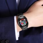 Skmei 9375 – Business Gentleman Vintage Watch – Black/Colorful - Image 3