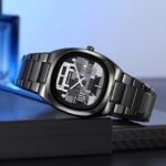 Skmei – 9375 – Business Gentleman Vintage Watch – Black/Grey - Image 4