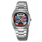 Skmei – 9375 – Business Gentleman Vintage Watch – Silver/Colorful - Image 2