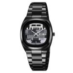 Skmei – 9375 – Business Gentleman Vintage Watch – Black/Grey - Image 2