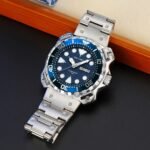 Skmei – 9385 – Luxury Stainless Steel Watch – Silver/Blue - Image 4