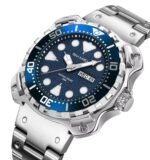 Skmei – 9385 – Luxury Stainless Steel Watch – Silver/Blue - Image 2